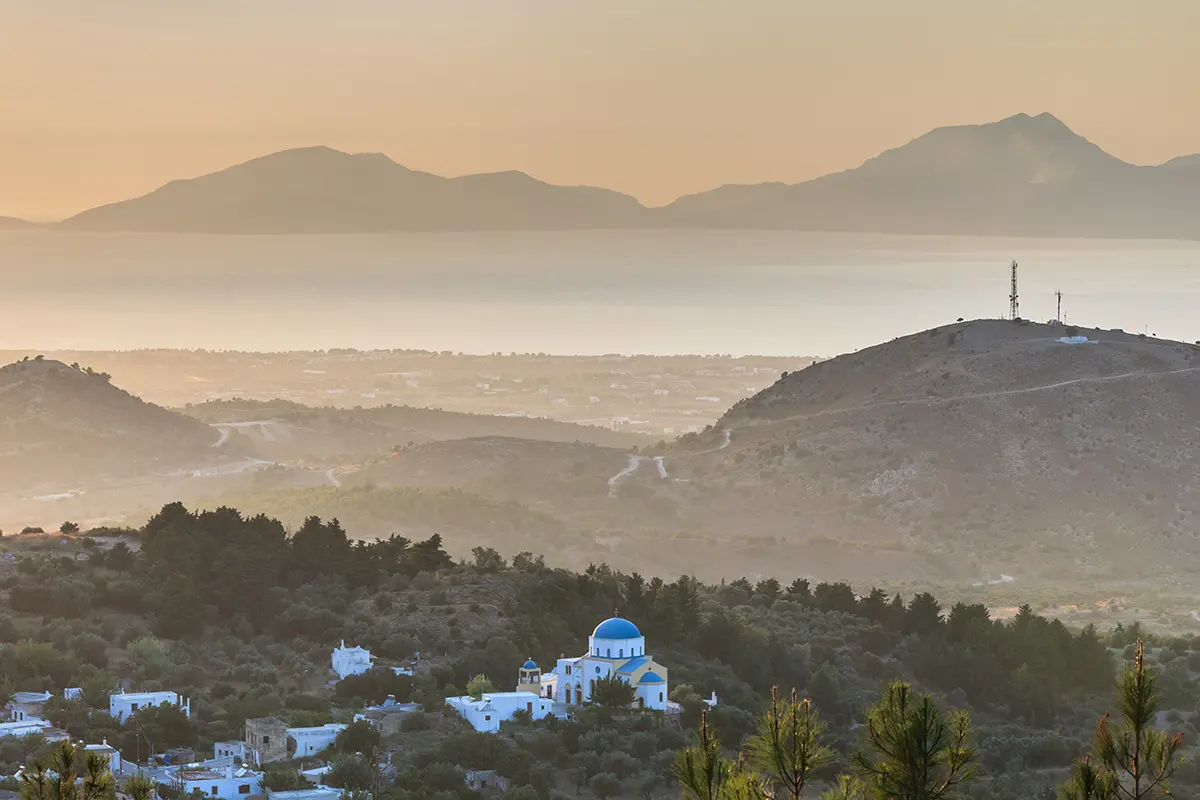 Ein wunderschöner Sonnenuntergang auf der Insel Kos, Griechenland