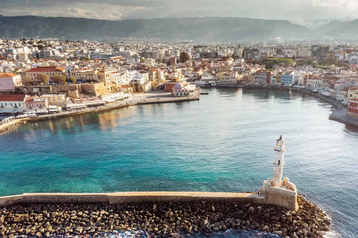Der alte venezianische Hafen in Chania, Kreta, Griechenland